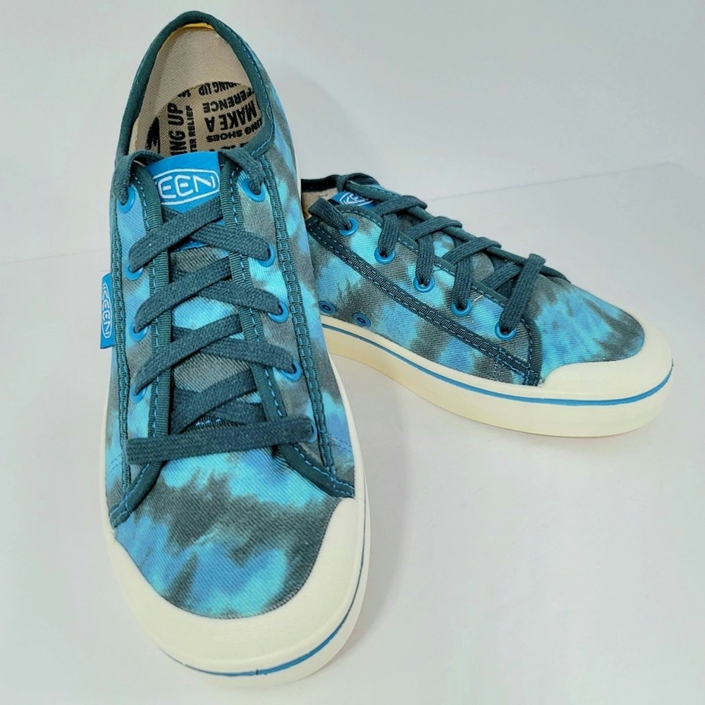 Keen Elsa V Sneakers Tie Dye Star White Canvas Womens 9 Shoes Blue Green Laces - Picture 7 of 16